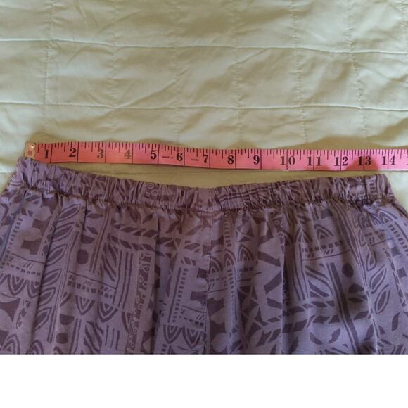 Click by Color Me Cotton Women's Sz Small Gathered Purple Elastic Tribal Skirt - Picture 5 of 8